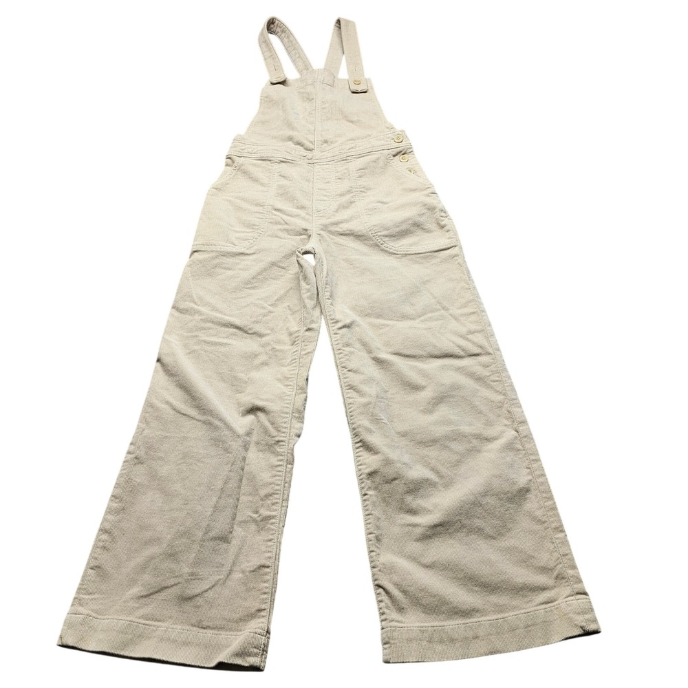 Patagonia Womens‎ Corduroy Overalls Tan Beige Wide Leg Size 2 Cotton Blend
